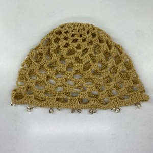 Mesh Hat Cuadros Miel con Aplicaciones