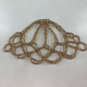 Mesh Hat Pedrería modelo Isabella color Beige Traslúcido Tornasol