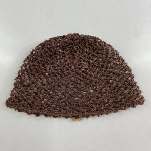 Mesh Hat Rombo Café Satinado con micro lentejuelas